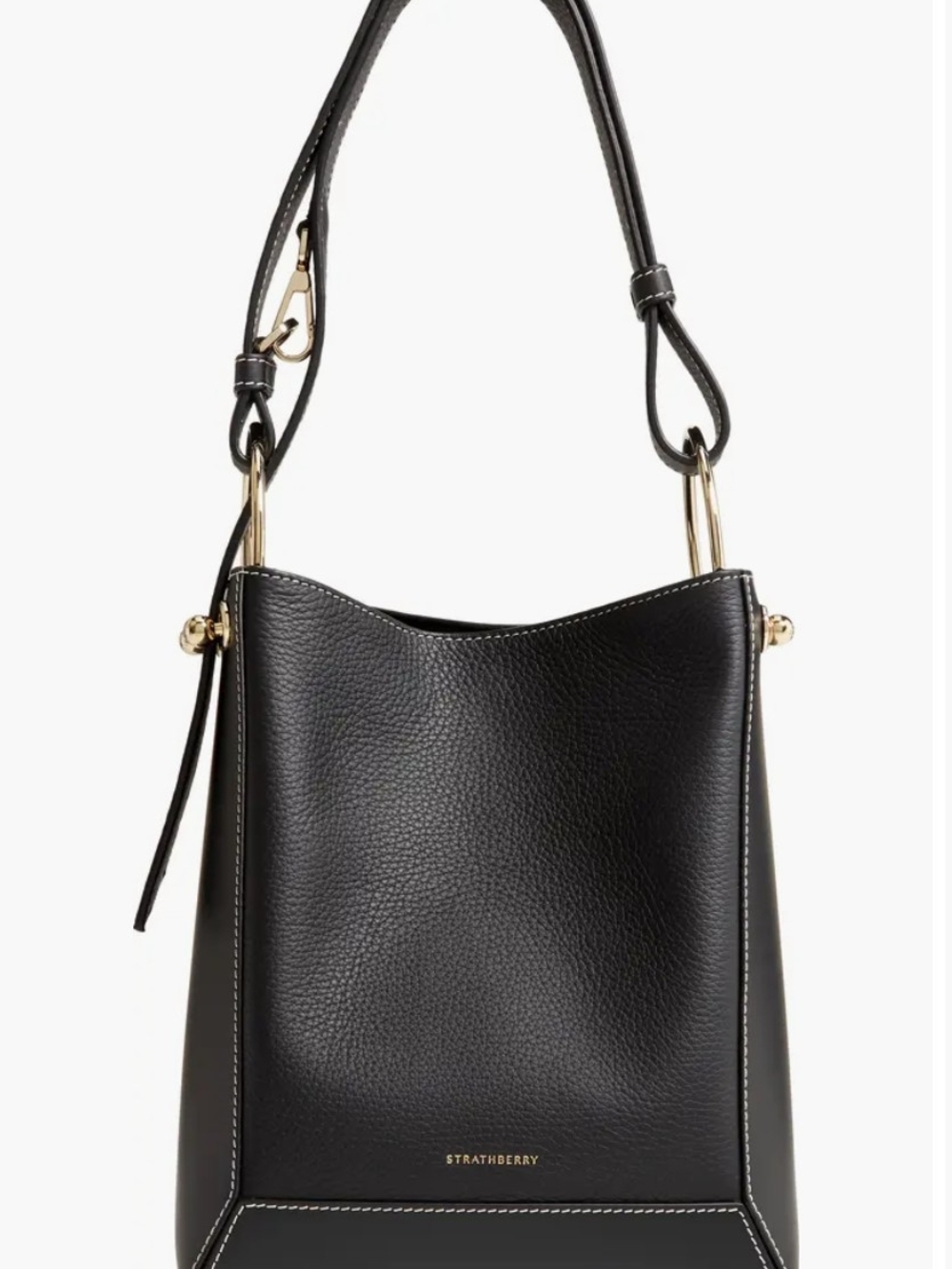 Strathberry Lana Midi Bucket Bag - Black